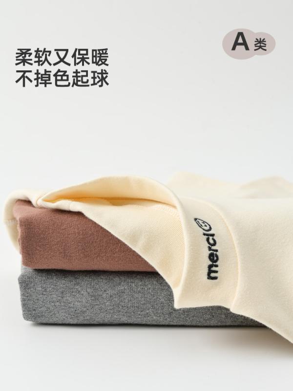 子供用インナー トップス 秋冬 男女兼用 子供 ハーフハイネック 純綿 コットン 肌着 ベビー 秋物 長袖 カットソー かわいい 杏色 グレー ブラウン