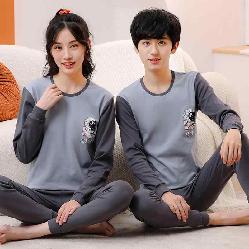 子供用インナー 上下セット 秋冬 綿100% 中学生 男の子 女の子 パジャマ 部屋着 コットン あったか 長..