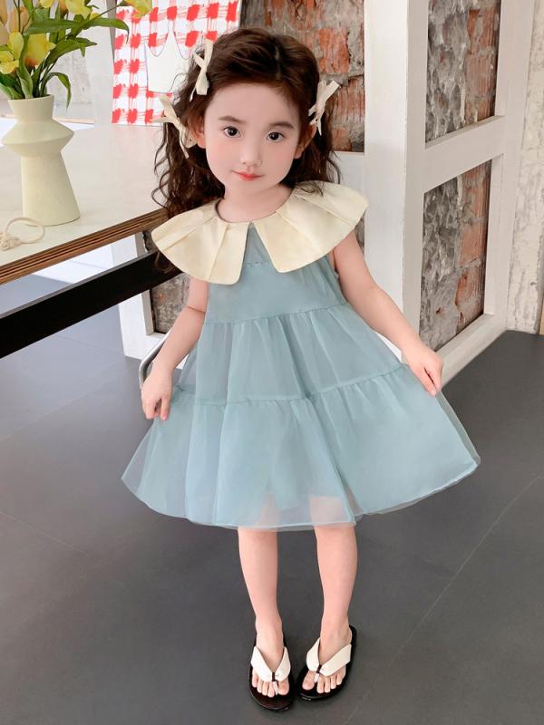 ワンピース キッズ 女の子 パフスリーブ Aライン チュールスカート ノースリーブ プリンセススタイル 子供服 発表会 結婚式 パーティー お呼ばれ フォーマル 膝丈 90cm 100cm 110cm 120cm 130cm 140cm 150cm