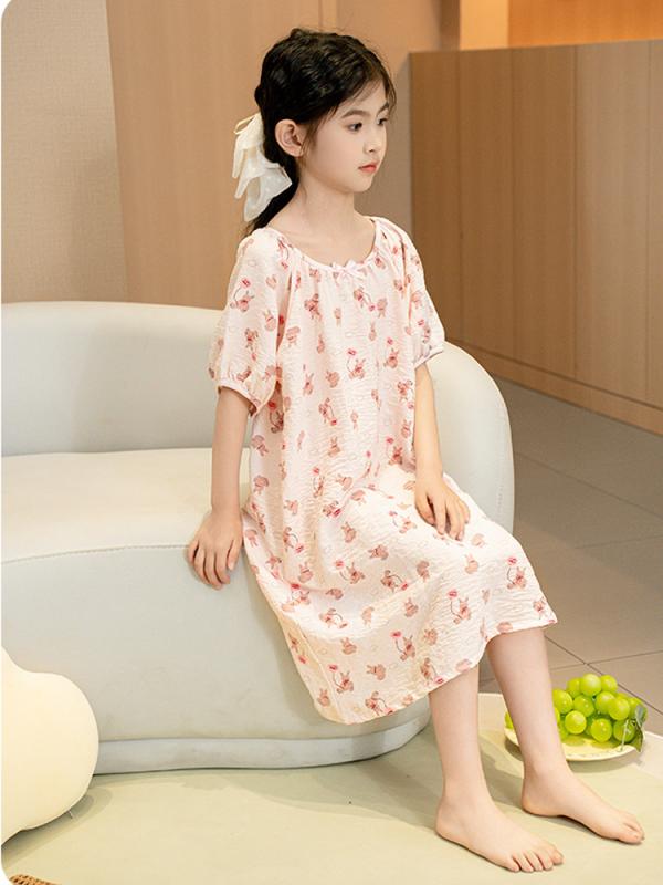 ワンピース 女の子 夏 ベビー キッズ 子供 半袖 花柄 プリンセス スカート かわいい 薄手 ポリエステル A類 白 いちご ピンク ブルー グリーン パープル 110cm 120cm 130cm 140cm 150cm 160cm 170cm 175