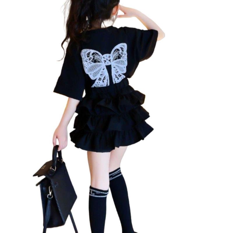 子供用セットアップ 半袖Tシャツ ケーキスカート プリーツスカート 2点セット 女の子 夏 かわいい おし..