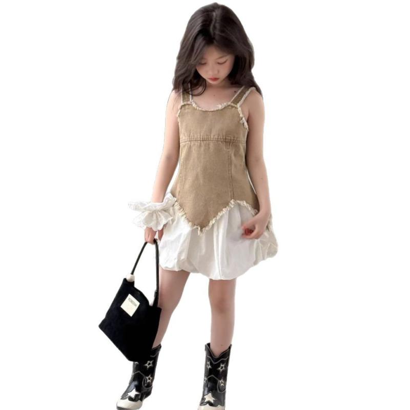 子供服 女の子 ノースリーブ トップス &amp; 花柄スカート セットアップ 2点セット 夏 個性 中小キッズ..