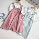 キッズ セットアップ 半袖Tシャツ キャミワンピース 2点セット 女の子 子供服 夏物 薄手 ピンク系 ブルー系 綿80%