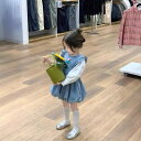 子供服 春秋 デニム 背 suspender スカート + 無地 Tシャツ セットアップ 女の子 キッズ チュール フリル かわいい おしゃれ着 普段着 90c...