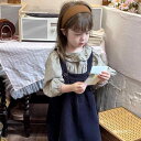 子供用セットアップ 長袖シャツ 吊りスカート 2点セット 春秋 韓国風 かわいい 女の子 ガールズ 80 90 100 110 120 130 140 150