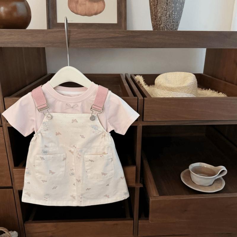 キッズ ワンピース セットアップ 子供服 半袖 Tシャツ スカート 夏物 上下セット かわいい 女の子 カジ..