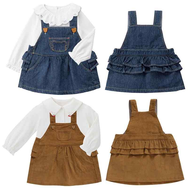 ワンピース キッズ 女の子 コーデュロイ キャミソールワンピース Aライン 春秋 無地 アニマルモチーフ かわいい 80cm 90cm 100cm 110cm 120cm 130cm ベージュ デニム