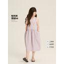 子供服 セットアップ 女の子 ストライプ 半袖Tシャツ サロペットスカート 2点セット パープル系 夏物 普段着