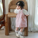 ベビー服 女の子 セットアップ Tシャツ サロペットスカート 春夏 韓国風 柔らかい 綿 ピンク系