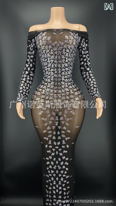 パーティードレス レディース ブラック フォーマル カクテルドレス イブニングドレス スパンコール チ..