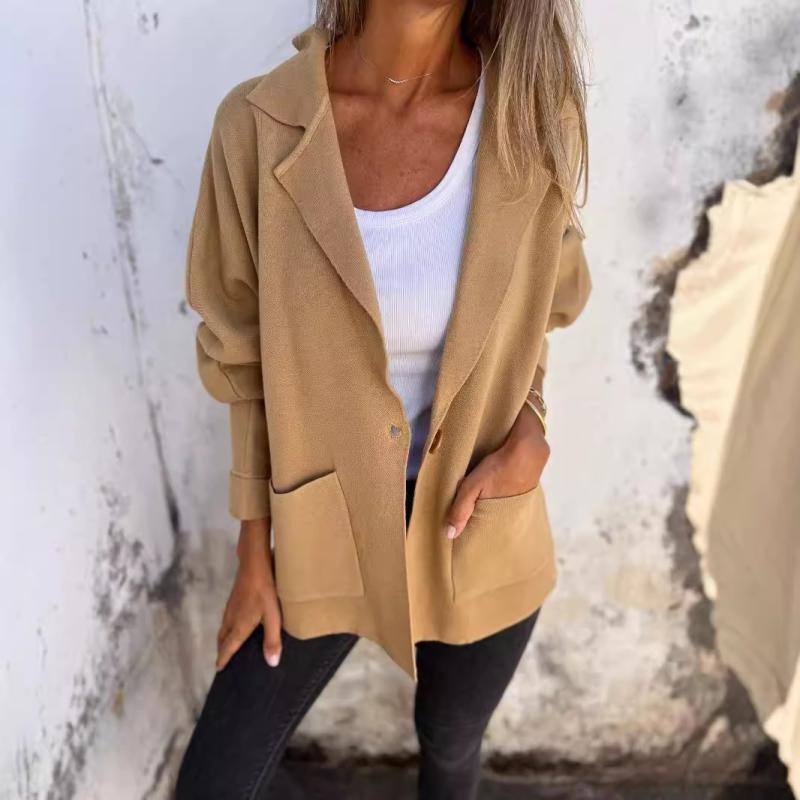 ジャケット レディース 秋冬 テーラード 襟付き ポケット ゆったり グレー ブラック ブルー ピンク ベージュ グリーン M L XL 2XL 3XL 普段使い 快適 伸縮性