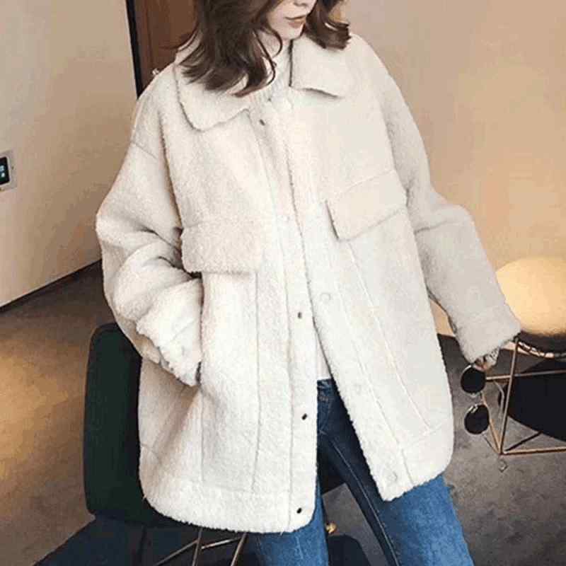 フリース レディース メンズ パイルボア 生地 羊羔 ウール風 ボア ジャケット コート 布団 ウェア 部屋..