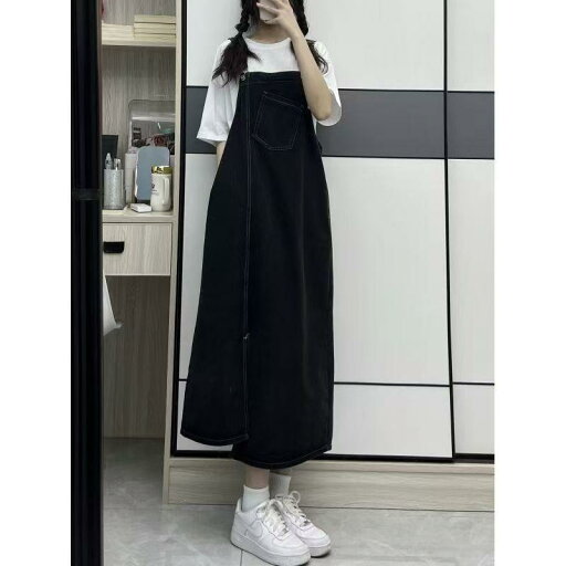 ワンピース レディース デニム サロペット スカート ミモレ丈 ジャンパースカート 春夏 秋冬 ゆったり 普段使い かわいい 浅藍色 黒色 ワンピース レディース デニム サロペット スカート ミモレ丈 ジャンパースカート 春夏 秋冬 ゆったり 普段使い かわいい 浅藍色 黒色