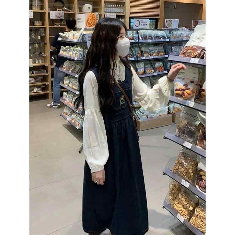 ジャンパースカート レディース デニム 刺繍 花柄 ミモレ丈 Aライン ゆったり かわいい サマースタイル