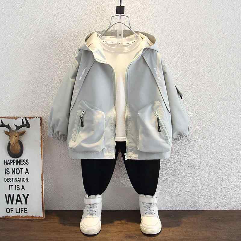 キッズ ジャケット 春秋 男の子 子供服 ボーイズ アウター ウインドブレーカー ジャンパー フード付き ..