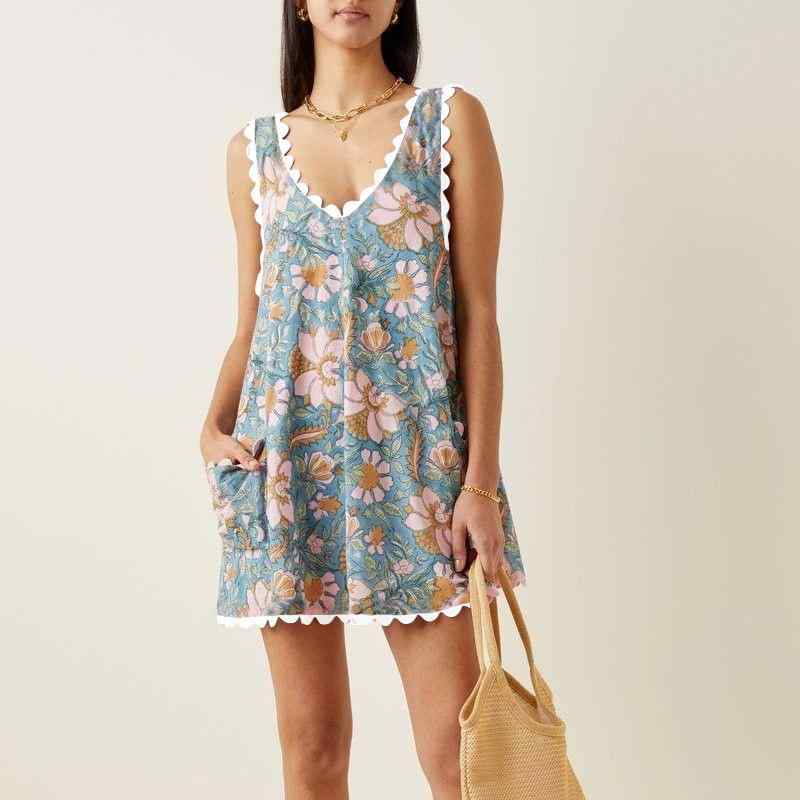 ワンピース レディース 春夏 花柄 シフォン ケーキワンピース ミニワンピース Vネック 長袖 吊りスカー..