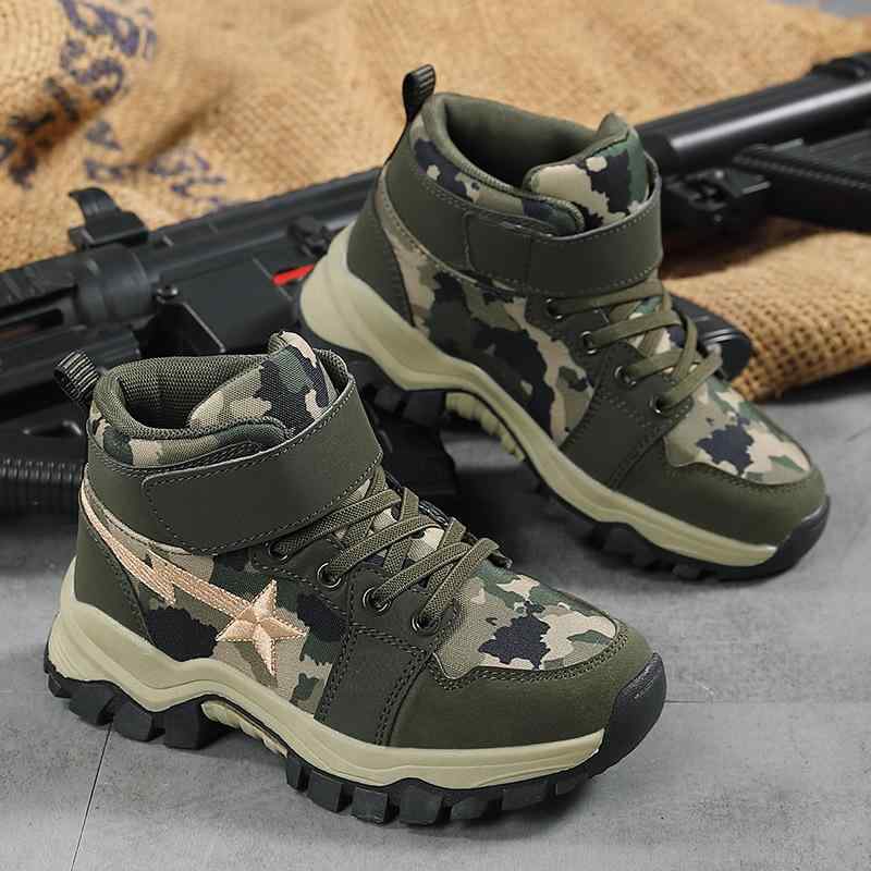 ブーツ キッズ 防水 防滑 保暖 運動靴 アウトドア カモフラージュ柄 シューズ 子供 男の子 女の子 7歳 ..
