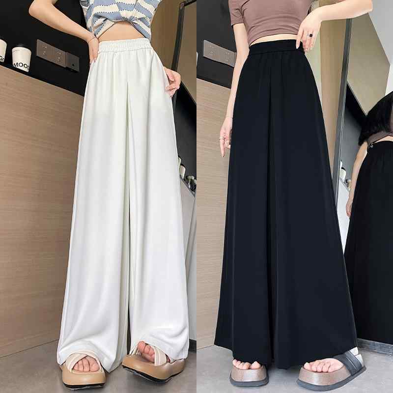 パンツ レディース 大きいサイズ 春夏 薄手 高めウエスト 接触冷感 涼しい イージー ワイドパンツ 黒 白 灰色 カーキ リラックス 部屋着