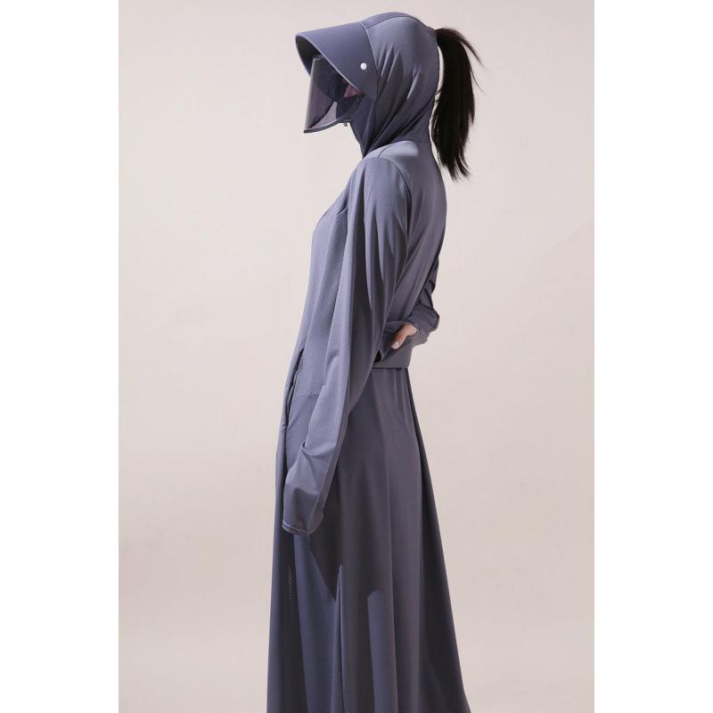 ジャケット レディース 薄手 接触冷感 紫外線対策 涼感 透け感 Aライン ポリエステル 長袖 トップス アウター 羽織り グレー ホワイト ブルー ブラック ピンク(4)