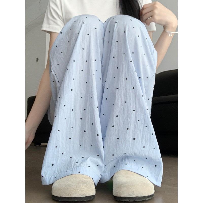 パンツ レディース 薄手 イージーパンツ 肌触り 接触冷感 涼しい ワイドパンツ サルエルパンツ 春夏 ブルー ホワイト ピンク ブラック ベージュ