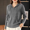 カーディガン レディース ニット 秋 连帽 アウター 聚酯纤维 ゆったり 厚手 カジュアル 日韩風 M L XL XXL 米杏色 原驼色 皮粉色 橘色 松石绿色 深灰色 ブラック