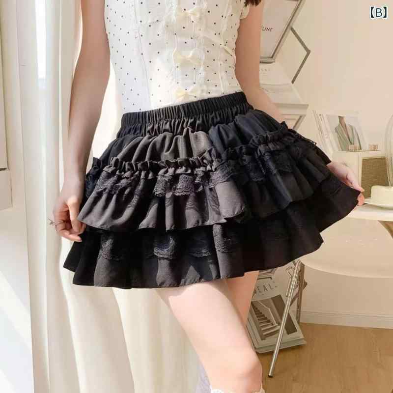 スカート レディース チュールスカート Aライン 春夏 ミニスカート ショート丈 白 黒 ケーキスカート 高見え きれいめ 裏地付き 3