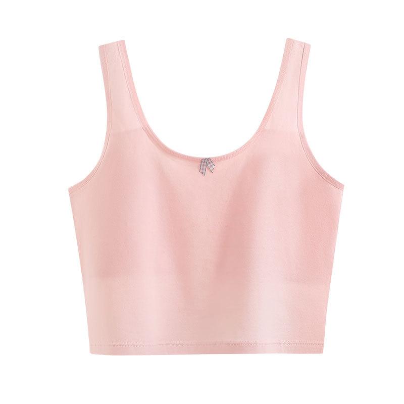 子供用ブラジャー 女児インナー 小学生 スクールインナー ハーフトップ ノンワイヤー 綿100% 通気性 吸汗性 タンクトップ 白 ピンク ベージュ