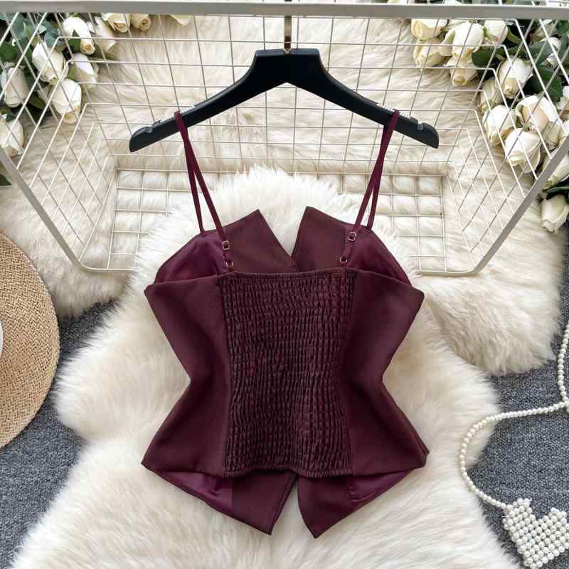 タンクトップ レディース キャミソール ビスチェ 欧美風 シェニール スリムフィット ノースリーブ トッ..