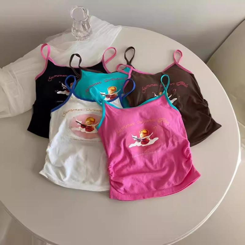 キャミソール レディース アメリカンスタイル セクシー チューブトップ ブラパッド付き ショート丈 ト..