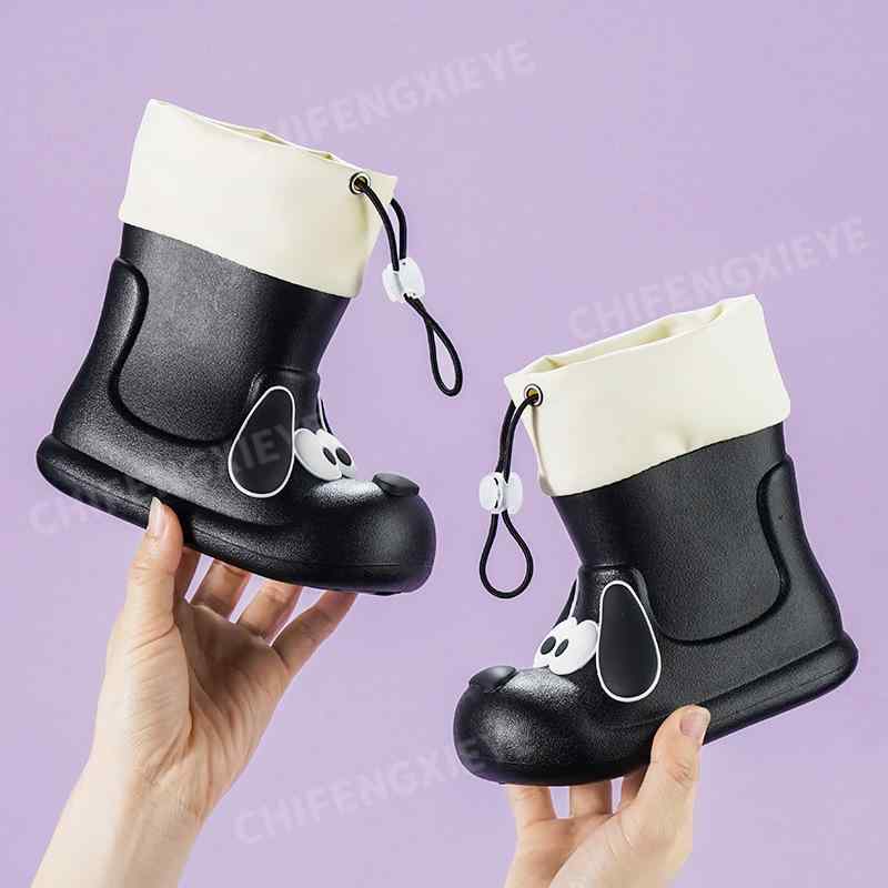 雨靴 キッズ 防水 軽量 EVA 滑り止め 子供用 長靴 春夏秋冬 乳白色 黒色 粉红色 黄色 湖藍色 カーキ色 ..