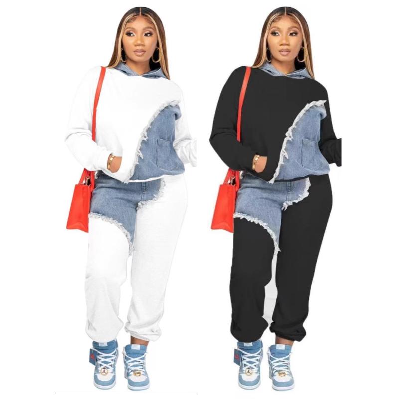 スウェット レディース セットアップ 欧美風 上下セット 長袖 部屋着 ルームウェア スポーティー 配色 ..
