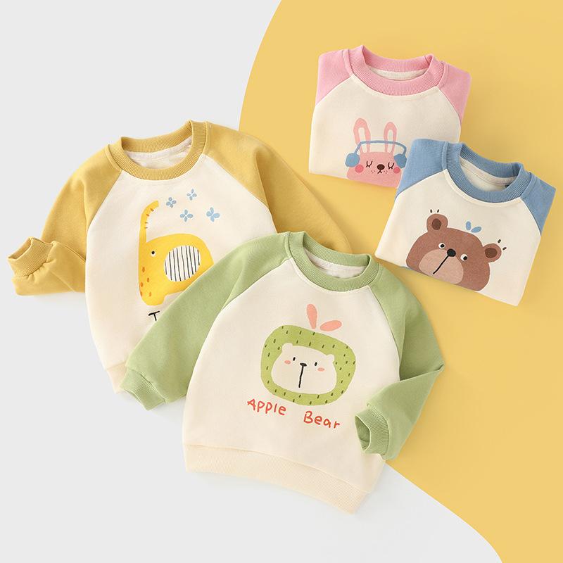 Tシャツ キッズ ベビー 長袖 トップス 子供服 男女兼用 春秋 冬 綿100% かわいい アニマル プリント カ..