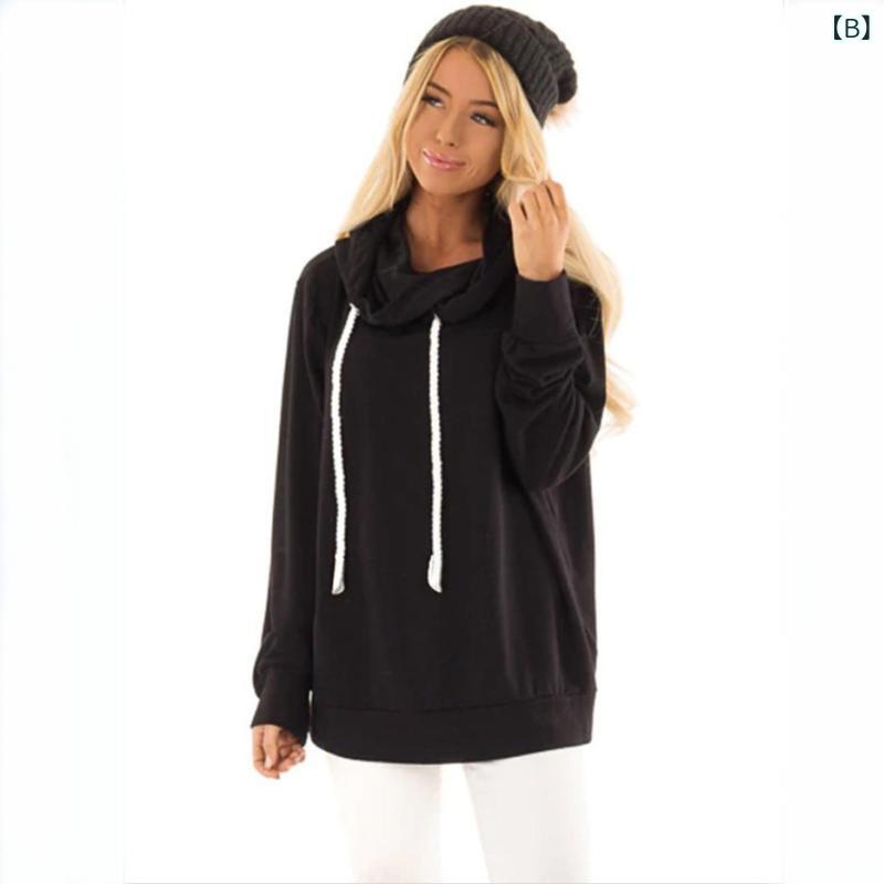 パーカー レディース 秋冬 プルオーバー 長袖 無地 フード付き 灰色 黒色 墨緑色 ワインレッド コーヒー色 伸縮性 普段使い 部屋着 欧美風 ストリート 3