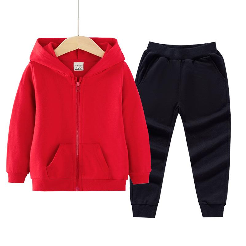 子供用セットアップ キッズ ボーイズ ガールズ ジップアップ ジャケット パンツ 上下セット 春秋 中小サイズ 無地 綿95% 普段着 90cm 100cm 110cm 120cm 130cm 140cm 150cm 160cm 170cm