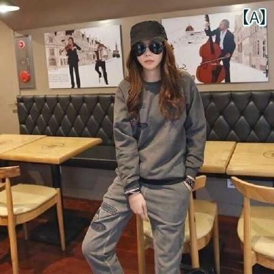 スウェット レディース 秋冬 上下セット 裏起毛 ゆったり ルームウェア 部屋着 ジャージ 運動着 普段使い 韓国風 グレー ブラック