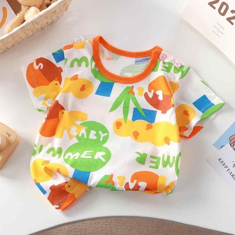 Tシャツ 女の子 ベビー 半袖 コットン 吸湿速乾 かわいい アニマル柄 プリント カットソー トップス 普..