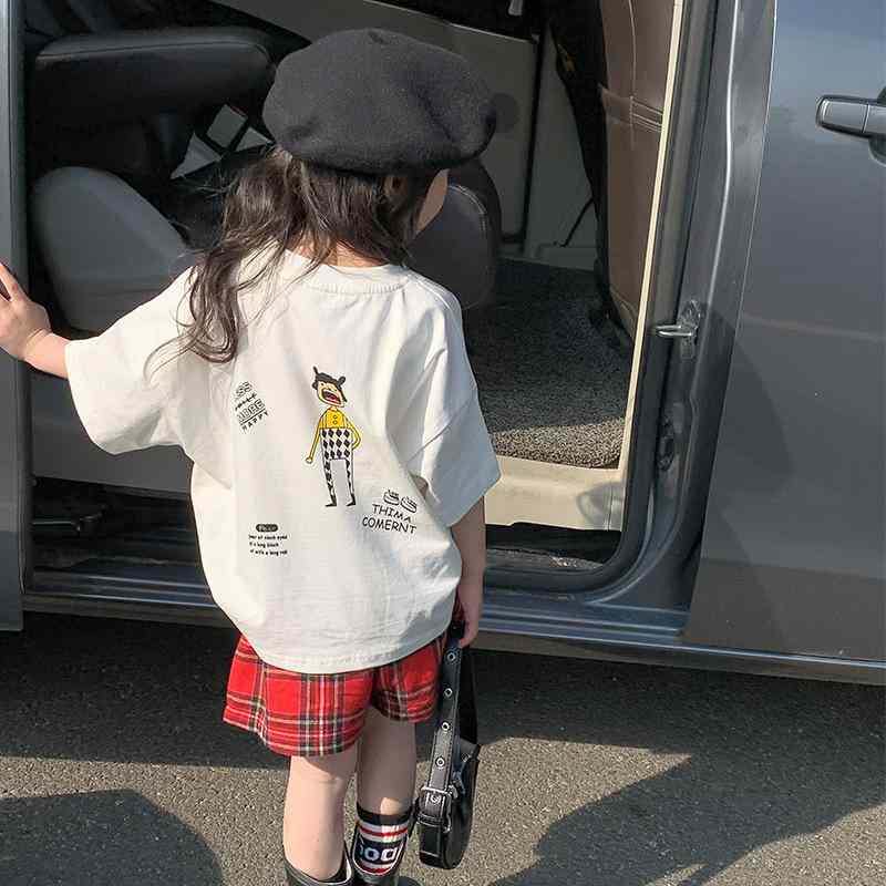 子供用Tシャツ ガールズ 半袖 コットン100% トップス 夏服 ゆったり かわいい アニマル柄 プリント ホ..