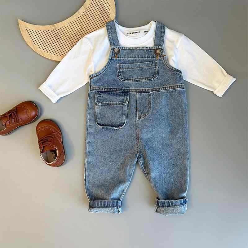 子供服 デニム オーバーオール ベビー 幼児 キッズ パンツ 冬 A類 中性 男女兼用 コットン 73cm 80cm 9..