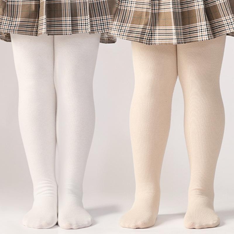 子供用タイツ 春秋 薄手 大きいサイズ 高弾性 レギンス フット付き 健美 ダンス バレエ 白 黒 灰色 肌色 綿