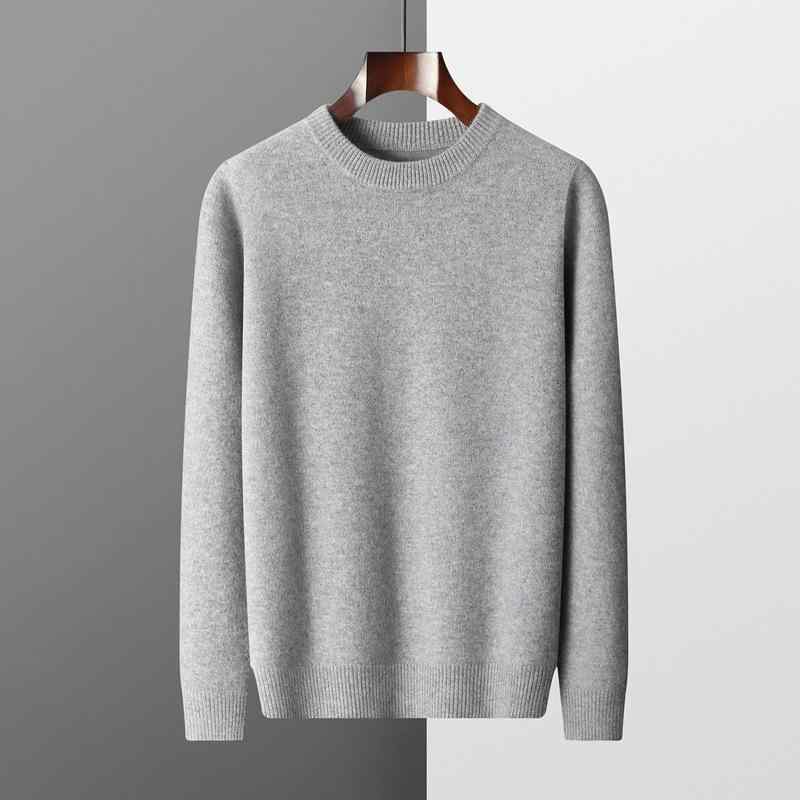 ニット メンズ ウール セーター クルーネック プルオーバー 厚手 ゆったり 無地 秋冬 あったか 暖かい ..