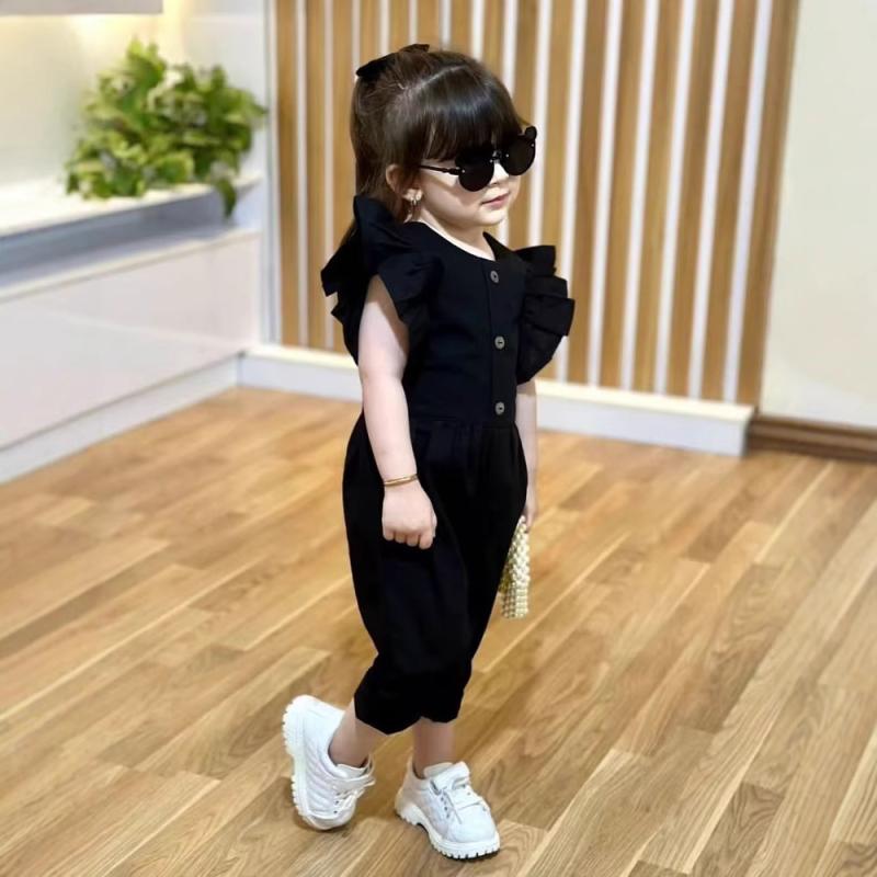 キッズ ベビー 子供服 コットン 綿麻素材 ロンパース オールインワン つなぎ 接触冷感 90cm 100cm 110cm 120cm 130cm 140cm ブラック グリーン 春夏秋冬