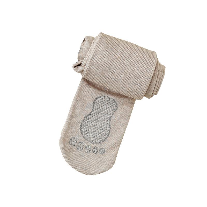 子供用タイツ ガールズ 厚手 裏起毛 コットン リブ編み 無地 春秋 ホワイト ブラック グレー ベージュ ..