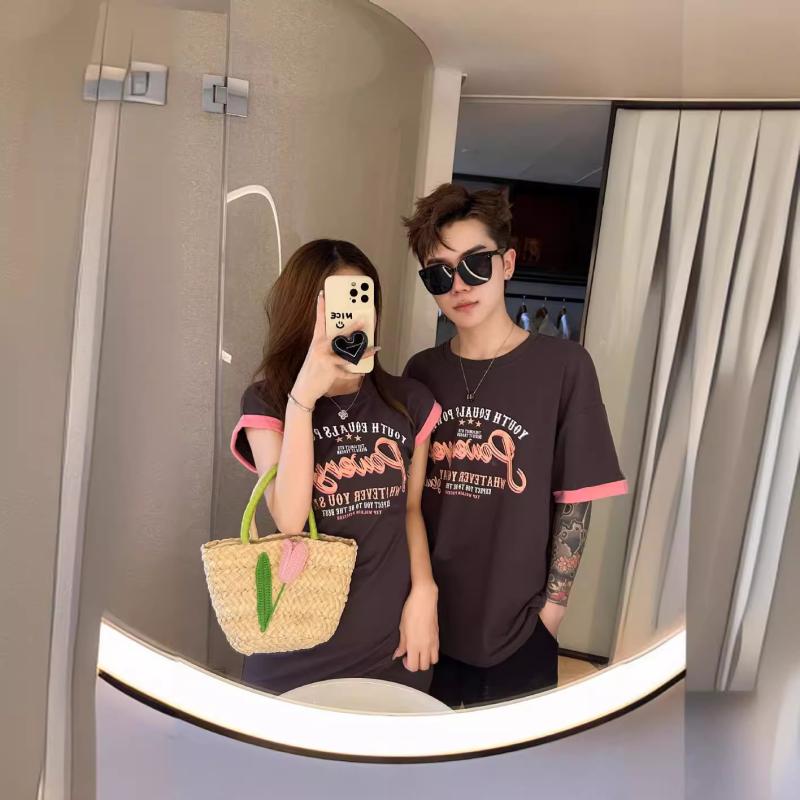 ワンピース キッズ レディース 親子 Tシャツワンピース 子供服 女の子 半袖 綿 字母プリント グレー ピ..