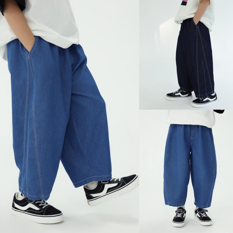 子供服 パンツ ハーレムパンツ キッズ 男の子 涼感 デニムパンツ 薄手 9分丈パンツ 綿 潮 100cm 110cm ..