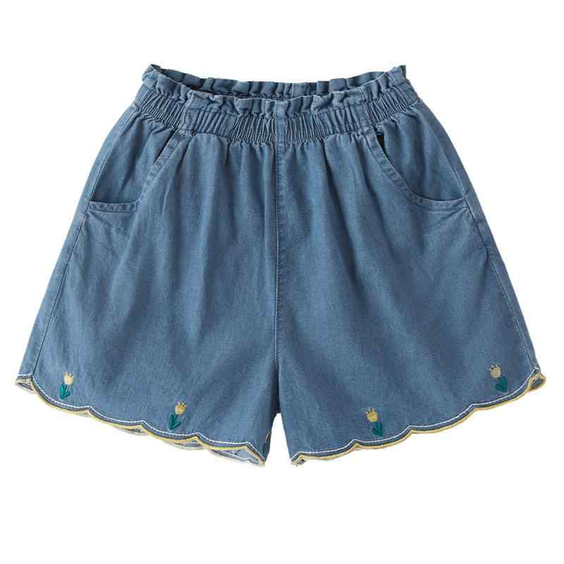 子供 デニムパンツ 夏 女の子 ショートパンツ 綿100％ ジーンズ ブルージーンズ 花柄 5歳 中小サイズ ..