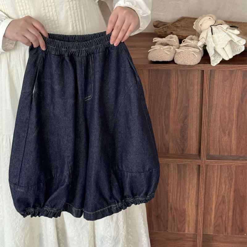 子供用パンツ 女の子 デニムパンツ 韓国風 ゆったり ヴィンテージ ウォッシュド加工 ハイウエスト ジー..