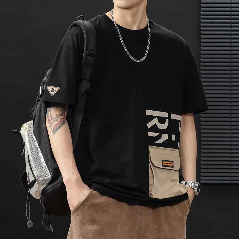 Tシャツ メンズ 男性用 大きいサイズ 半袖 カットソー コットン混紡 ゆったりサイズ 無地 ブラック 浅い緑色 M L XL 2L 3L 4L 5L 6Lサイズ展開 カジュアル