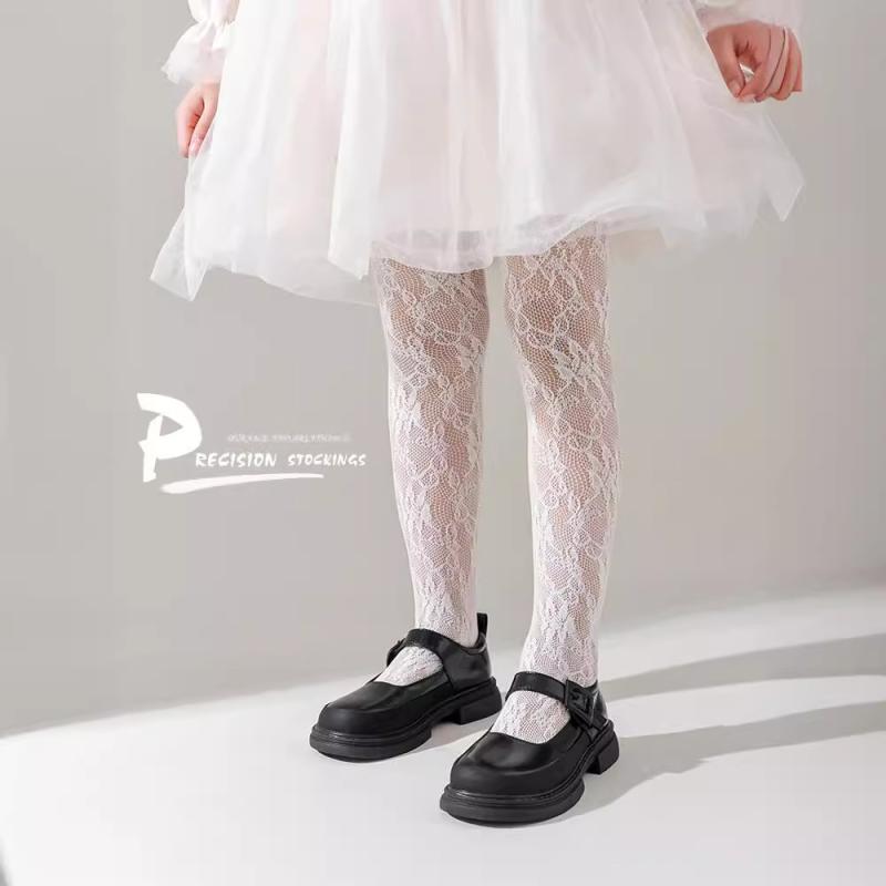 子供用 靴下 女の子 薄手 メッシュ タイツ 穴あき 通気性 ストッキング ピュアカラー かわいい プリン..