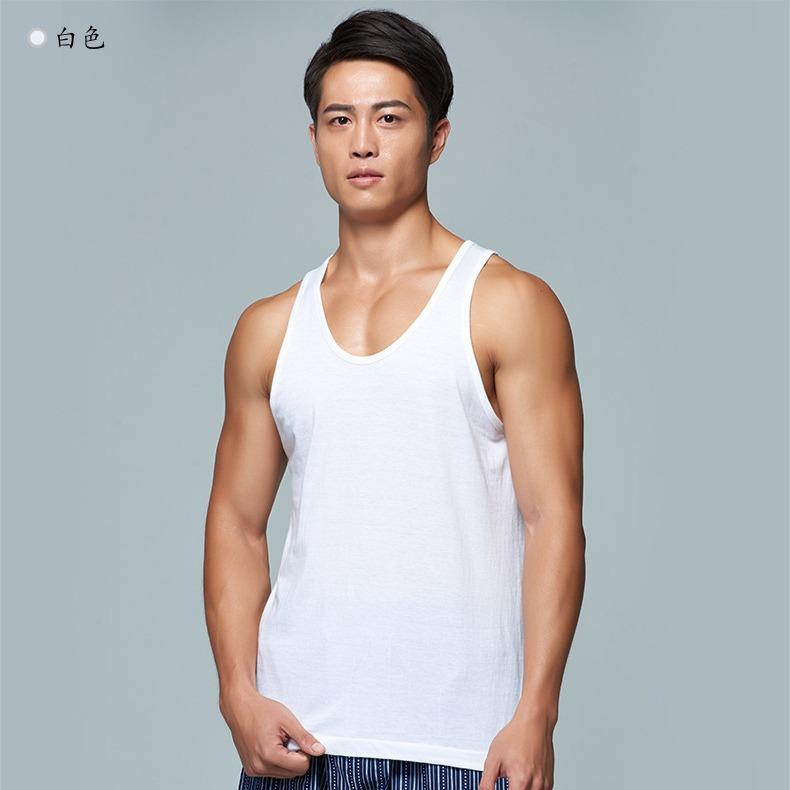 タンクトップ メンズ 男性用 コットン 学生 青年 インナーシャツ 中高年者 薄手 スリムフィット 白色 ..