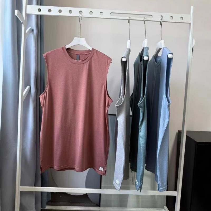 タンクトップ メンズ 男性用 夏物 速乾性 伸縮性 スポーツ 運動 部屋着 ルームウェア 普段使い 薄手 ポリエステル 绿色 グリーン 灰色 グレー 藍色 ランニング トレーニング